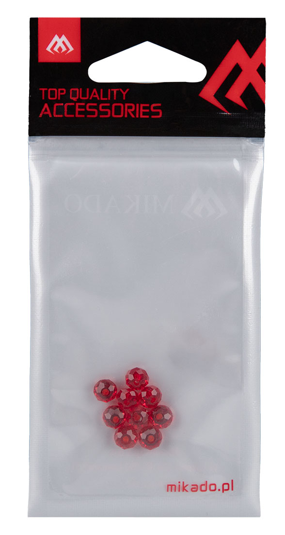 BEADS - CAROLINA RIG - size 4x6mm - RED - 10pcs