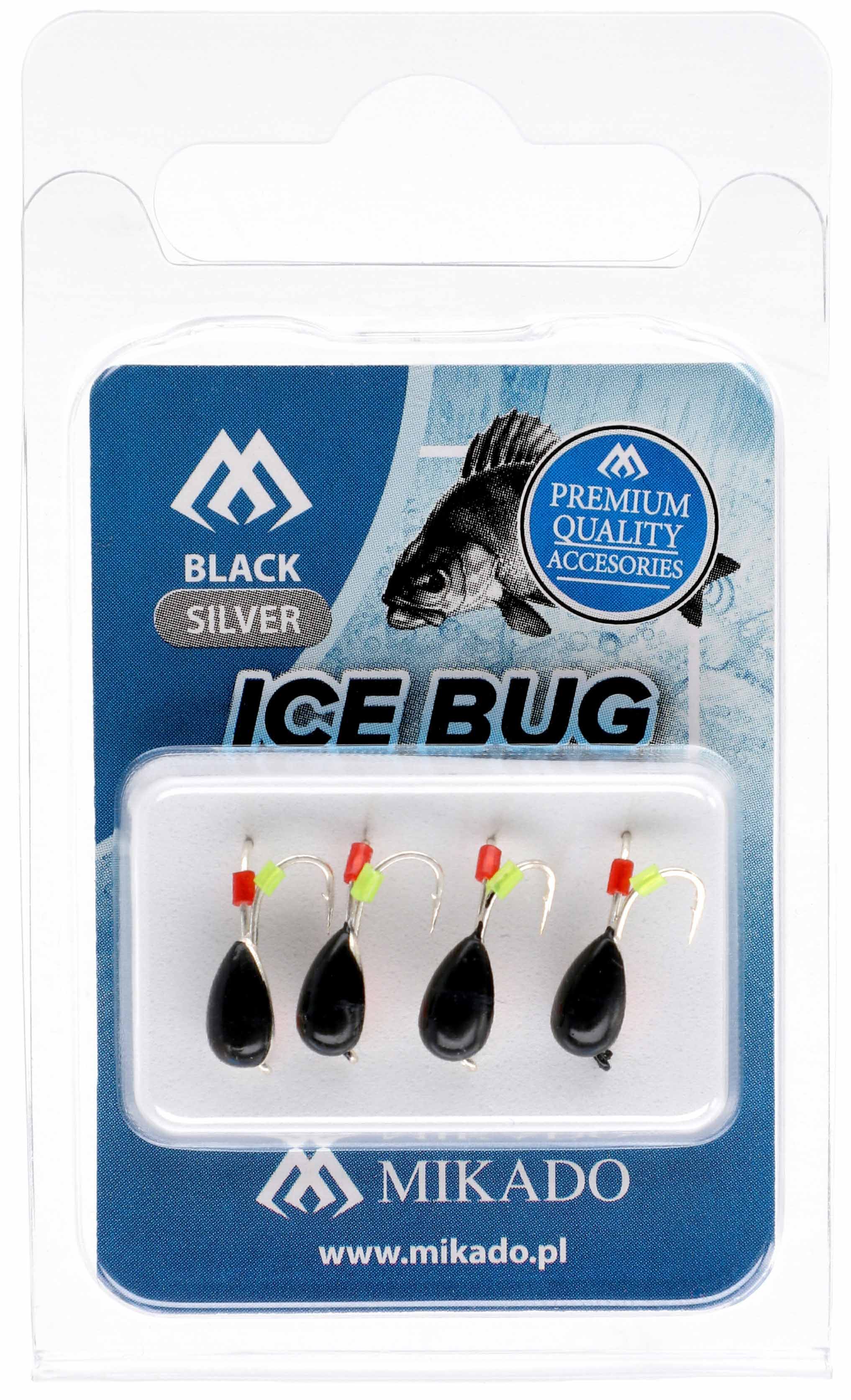 LURE - ICE BUG size 4mm - BLACK AND GOLD - 4 pcs.