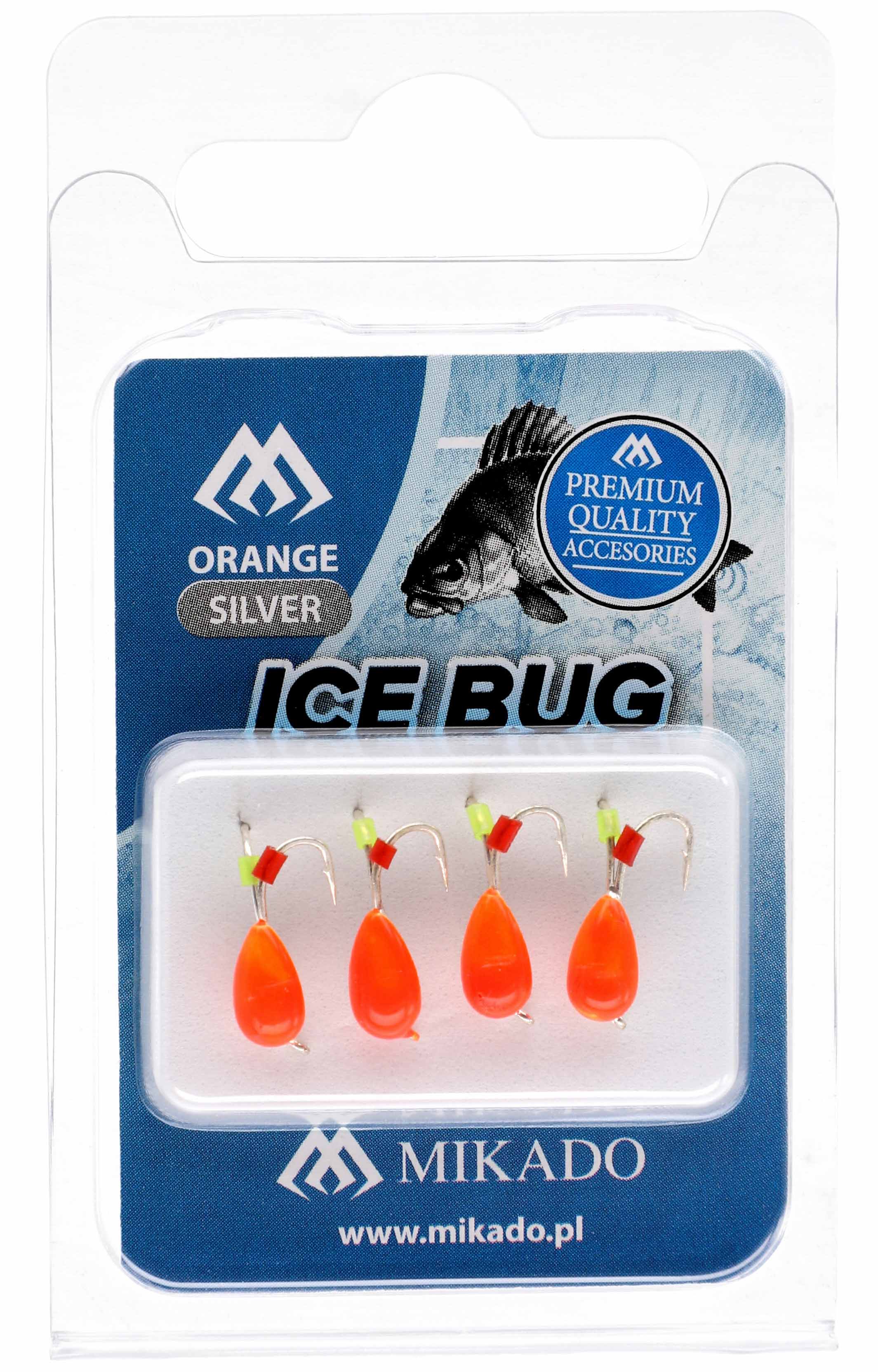 LURE - ICE BUG ORANGE size 4mm - SILVER - 4 pcs.