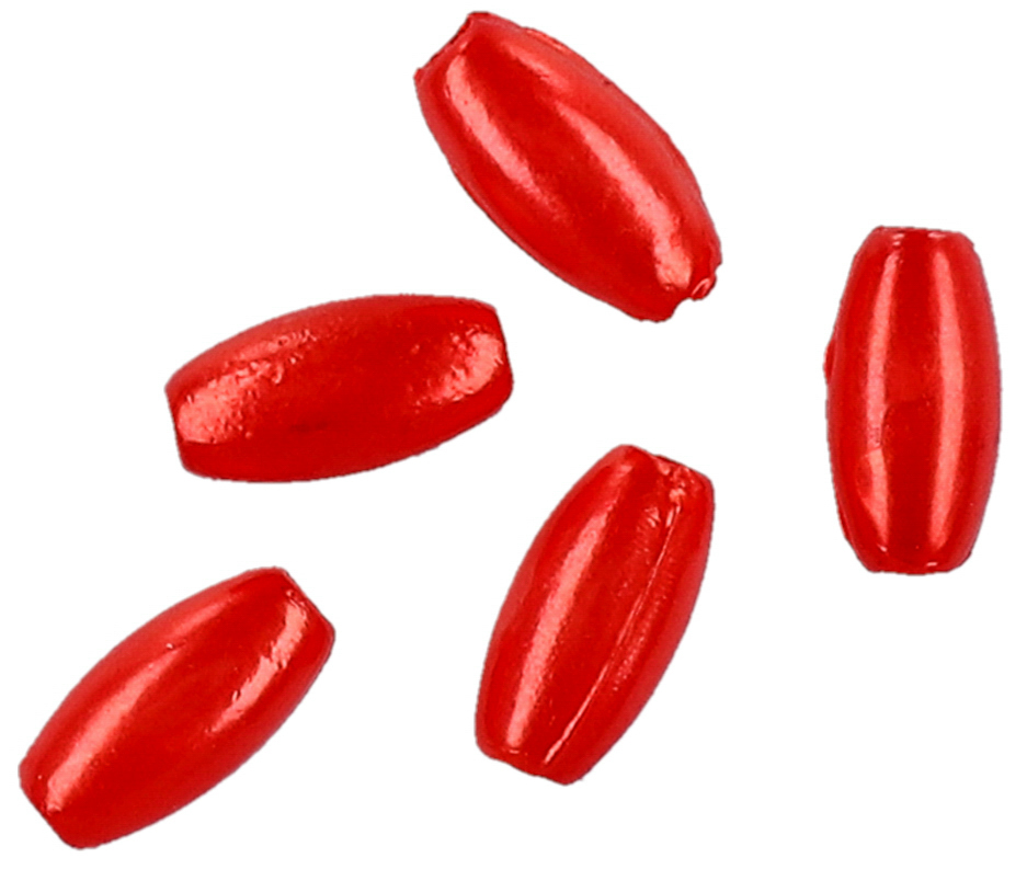 SURFCASTING BEADS - RICE size 6mm-3/1mm - RED - 25 pcs.