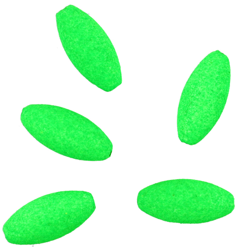 SURFCASTING BALLS - FLOATING ELLIPSE 15x7mm - GREEN - 8 pcs.