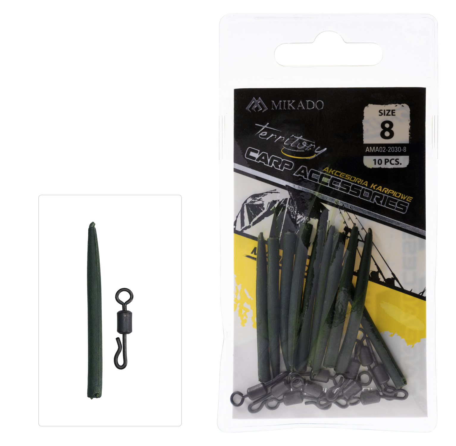 SWIVEL - QUICK CHANGE WITH ANTI-TANGLE RUBBER NO 8 - 10 pcs.