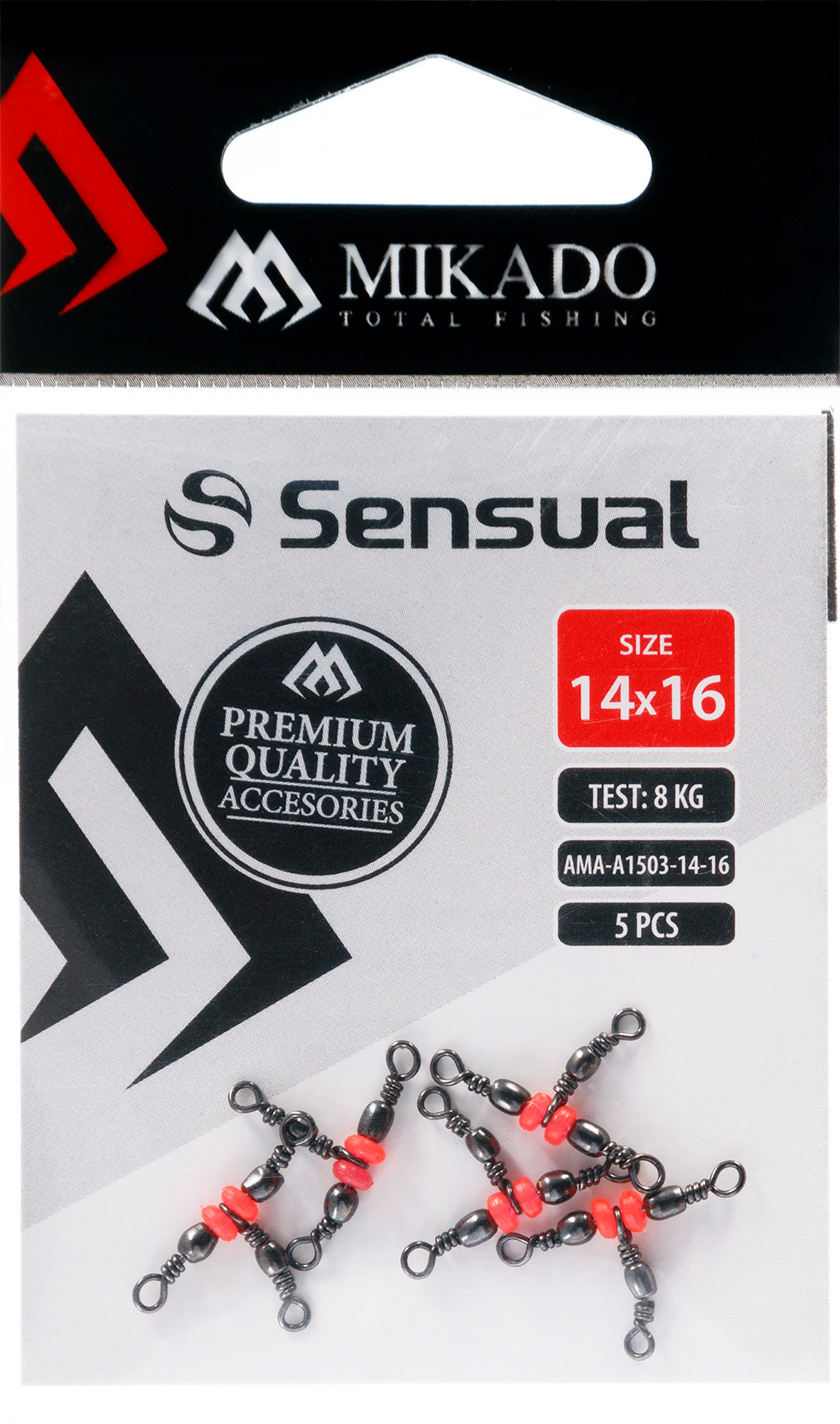 BARREL SWIVEL - TRIPLE WITH BEADS - size 14/16 BN - 5 pcs.