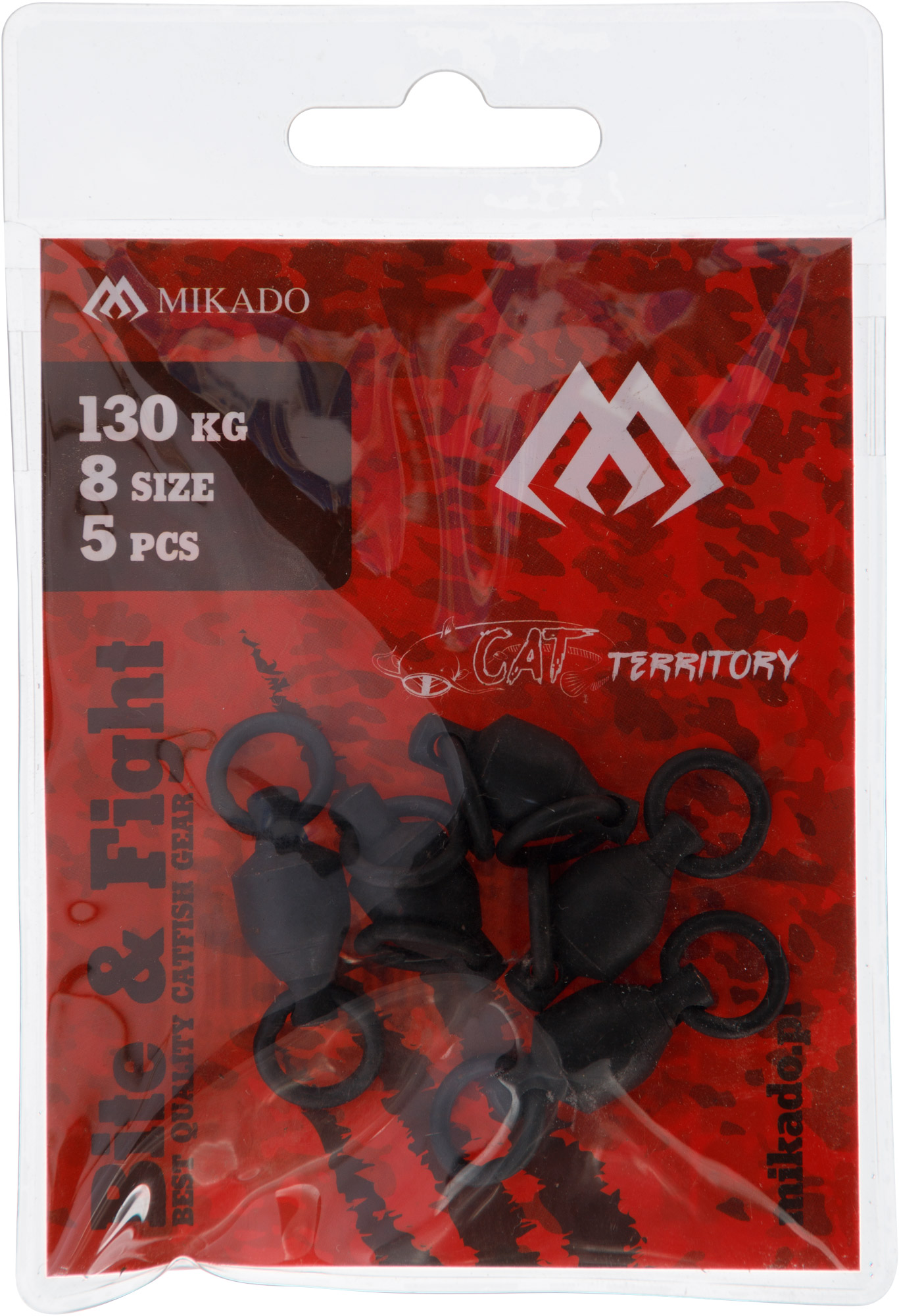 BALL BEARING SWIVEL - WITH SPLIT RING NO 6 - BLACK MAT - 5 pcs.