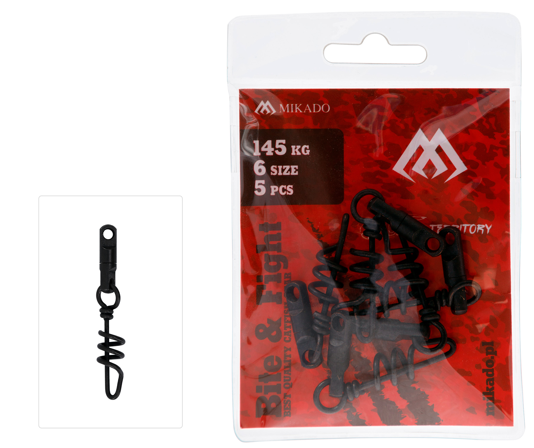 SWIVEL - WITH SNAP SCREW - size 4mm - BLACK MAT - 5 pcs.