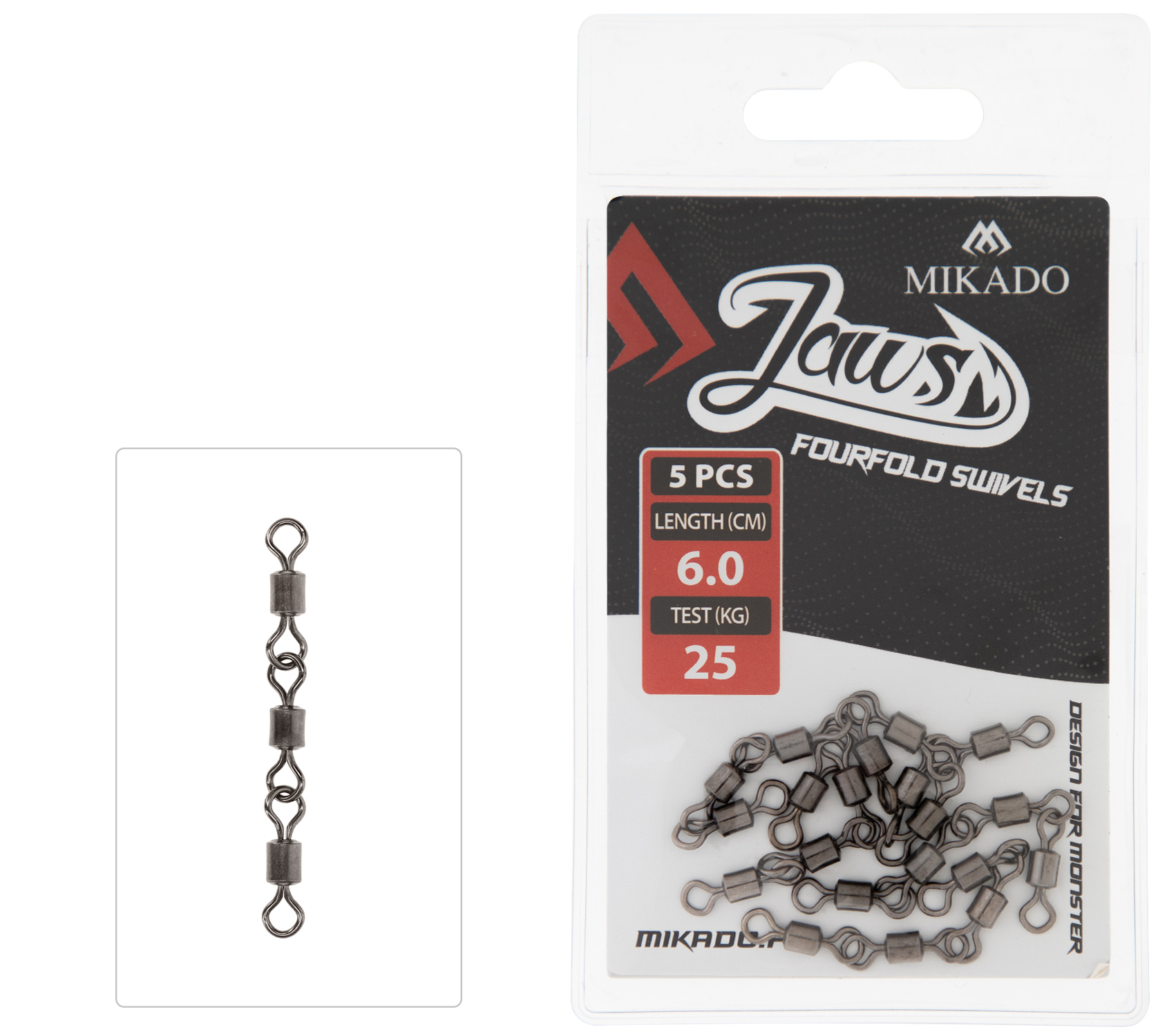 SWIVEL - JAWS FOURFOLD SWIVELS - 25kg - 5 pcs.