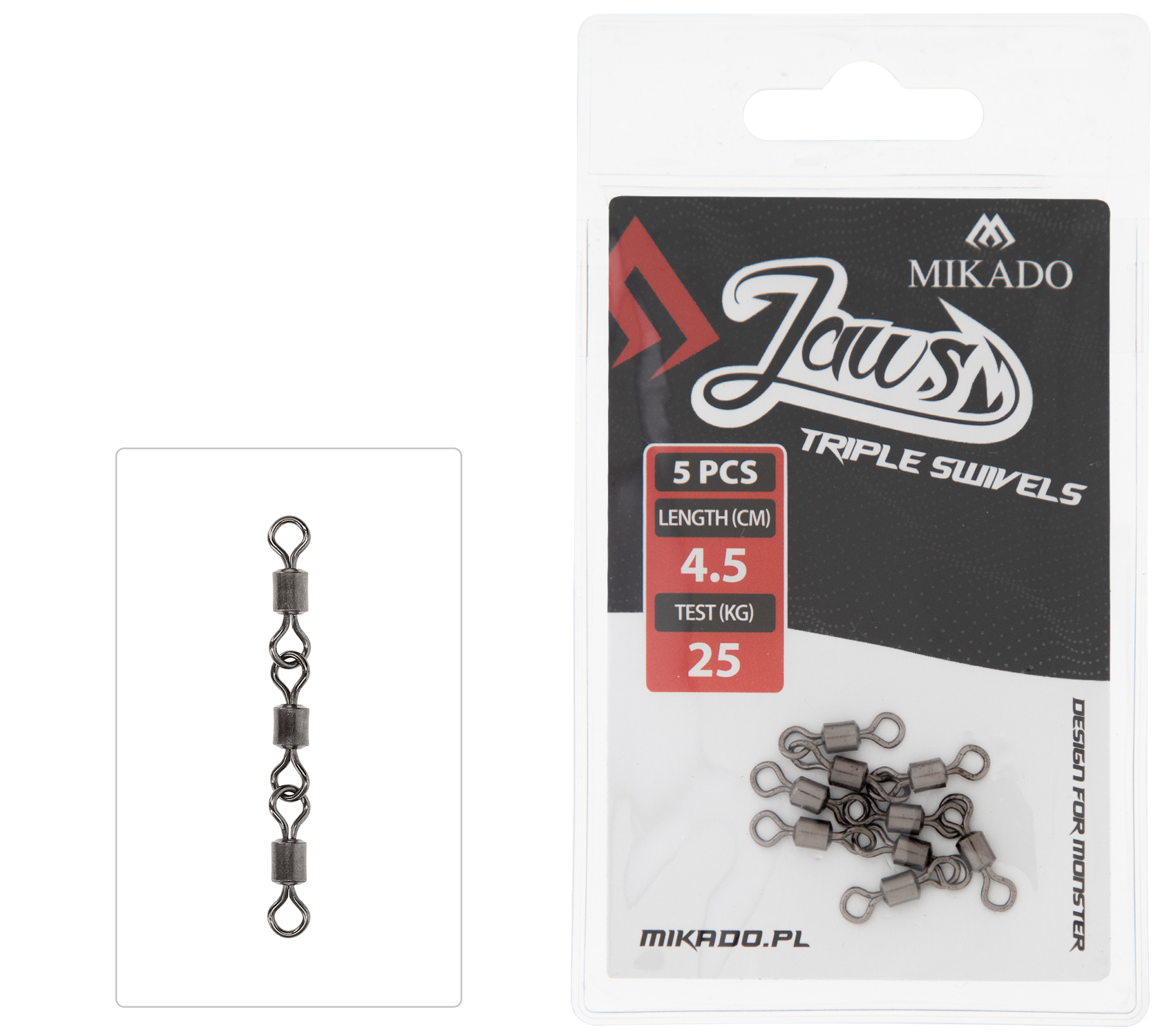 SWIVEL - JAWS TRIPLE SWIVELS - 25kg - 5 pcs.