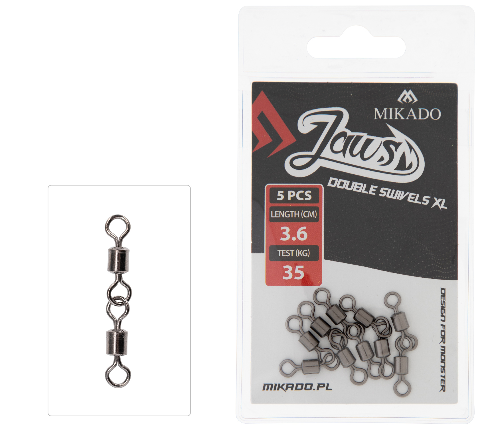 SWIVEL - JAWS DOUBLE SWIVELS XL - 35kg - 5 pcs.