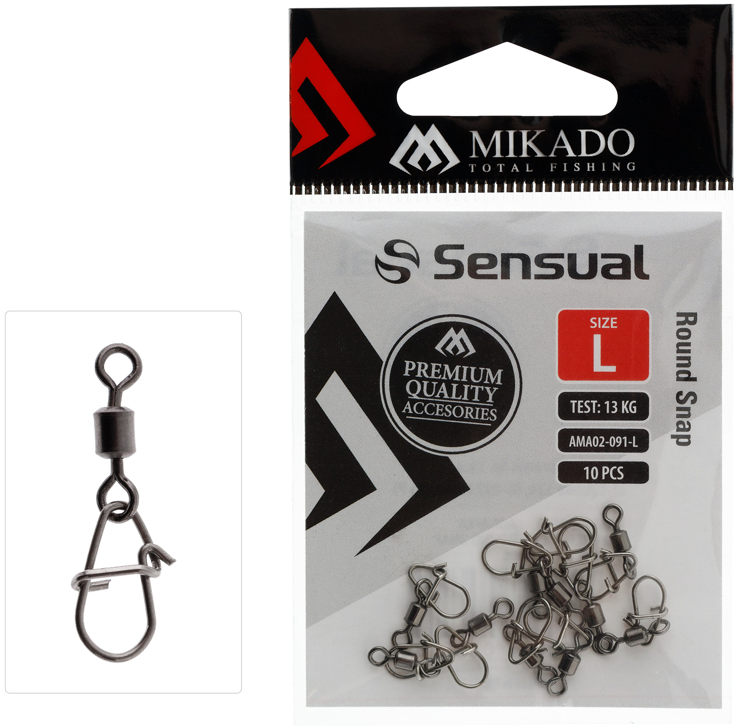 SNAP - WITH SWIVEL - ROUND SNAP - size L - 10 pcs.