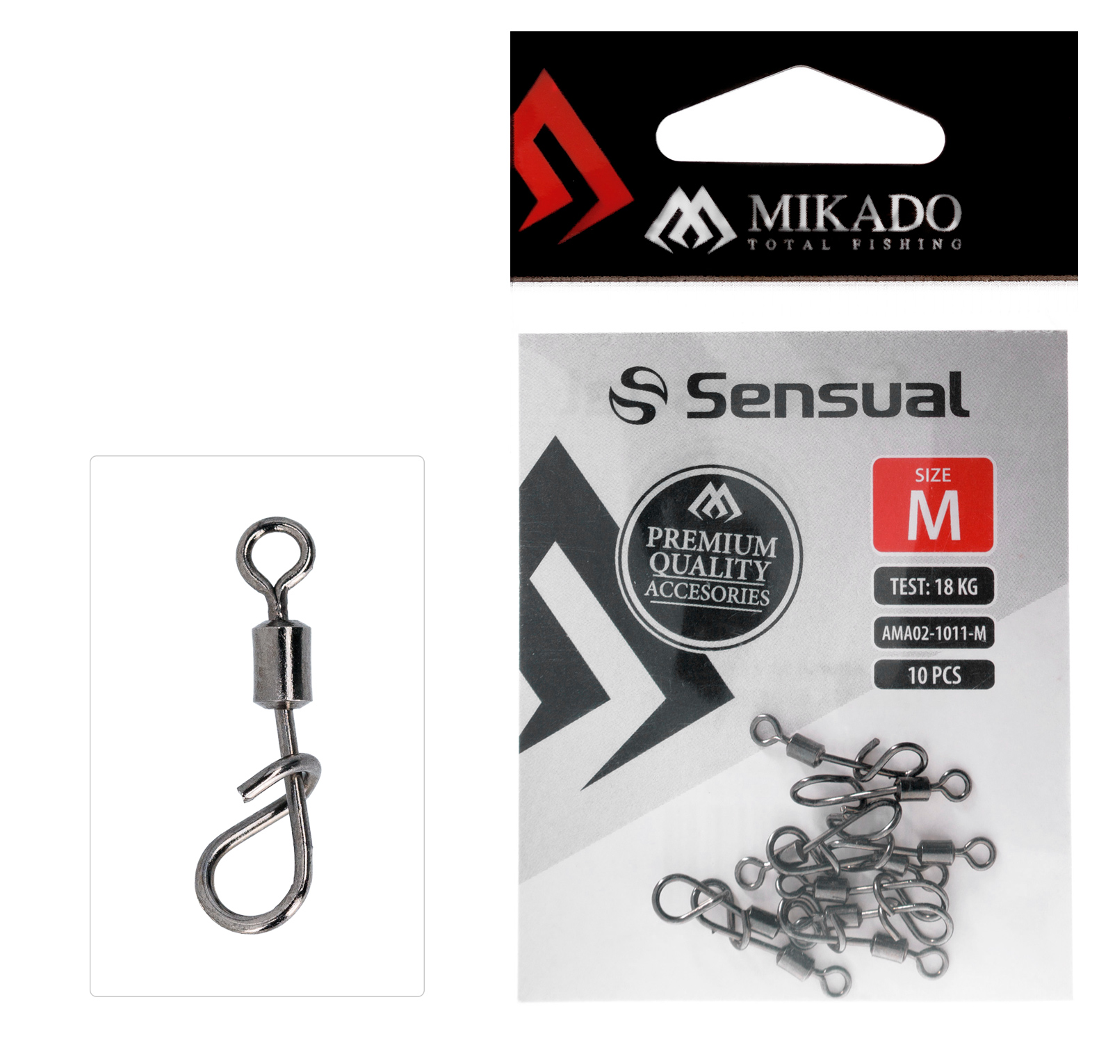 ROLLER SWIVEL - WITH SNAP MIKADO - size M - 10 pcs.