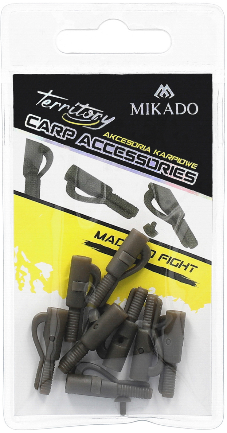 SAFETY CLIP - LEAD CLIP WITH PIN - DARK GREEN - 10 pcs.
