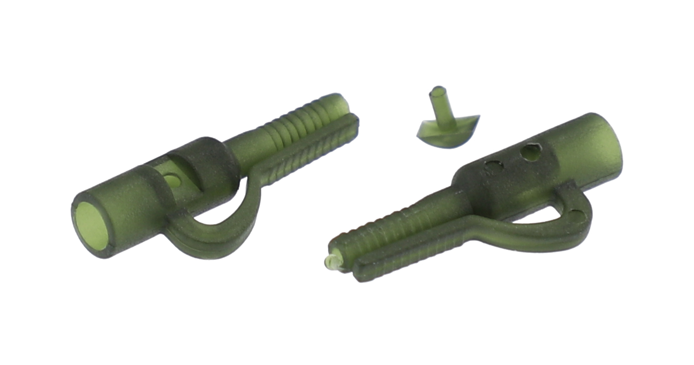 SAFETY CLIP - LEAD CLIP WITH PIN - DARK GREEN - 10 pcs.