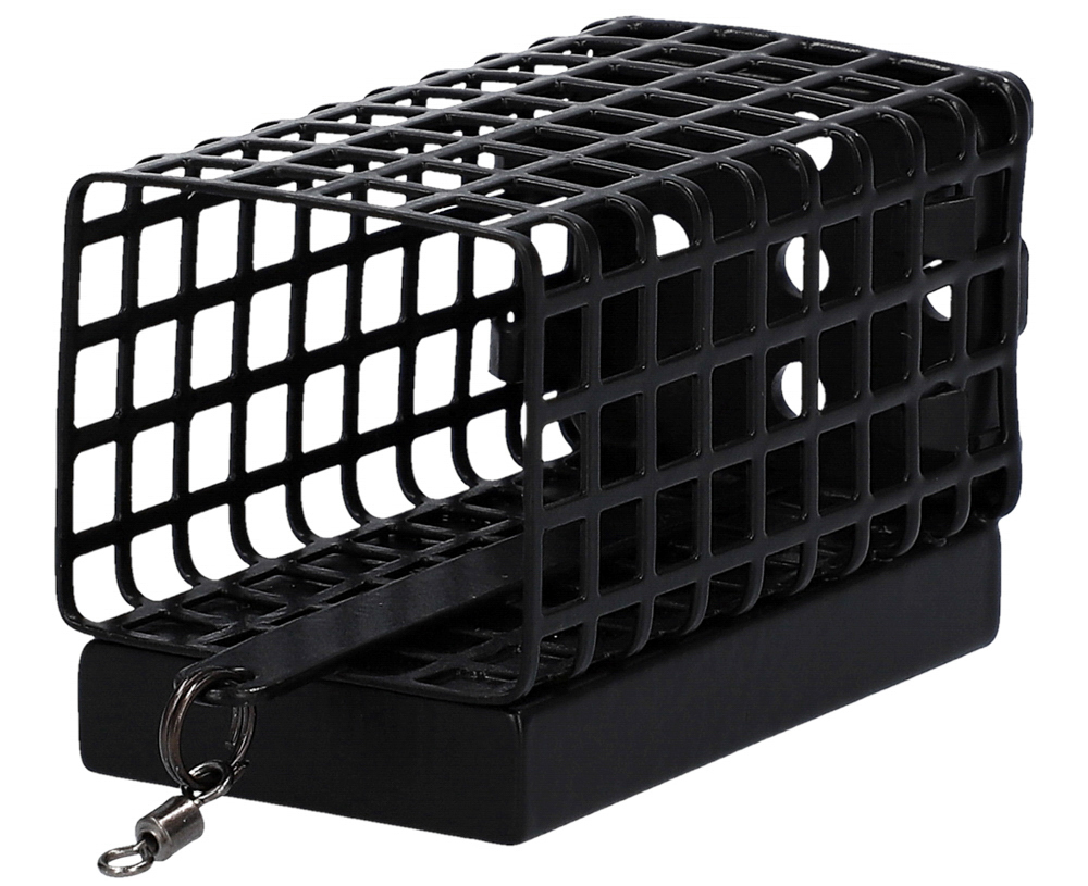 FEEDER - SQUARE WITH BOTTOM - 120g (25x30x57) - BLACK - 10 pcs.