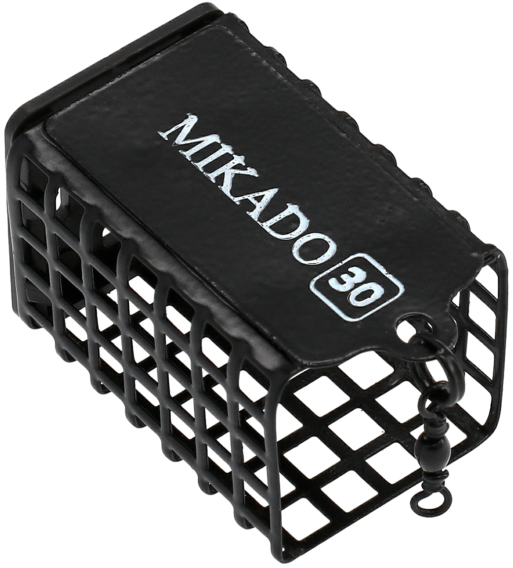 FEEDER - SQUARE WITH BOTTOM -20g - (30x30x55mm) - BLACK - 2 pcs.