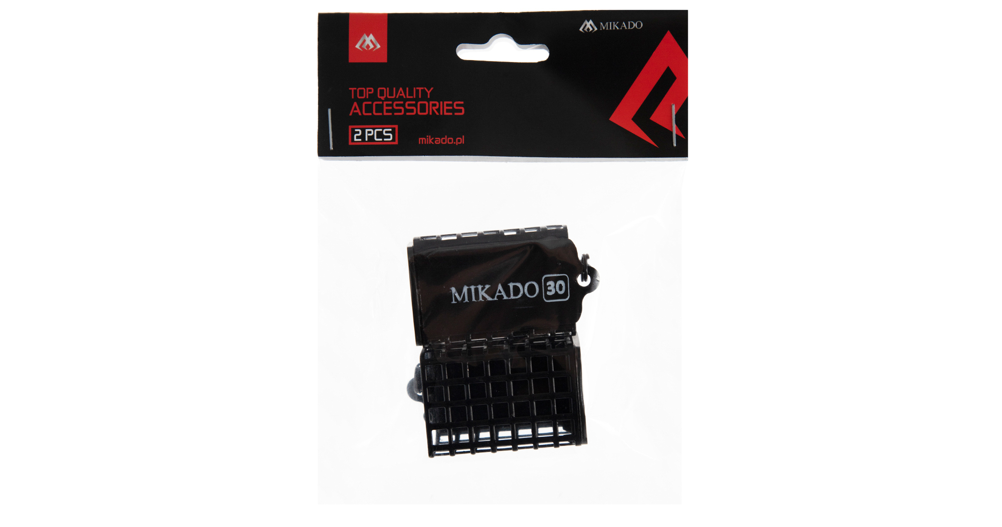 FEEDER - SQUARE WITH BOTTOM -100g - (30x30x55mm) - BLACK - 2 pcs.