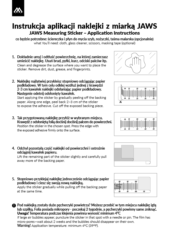 MEASURING TAPE - STICKER FOR BOAT JAWS (130x15cm)