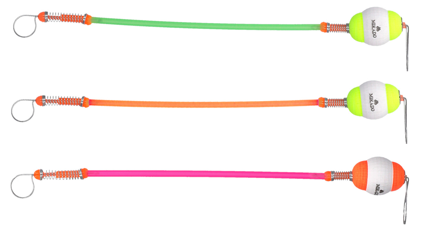 BAIT INDICATOR - HANGER STYROFOAM WITH PIPE 25cm size L - RED AND YELLOW - 10 pcs.