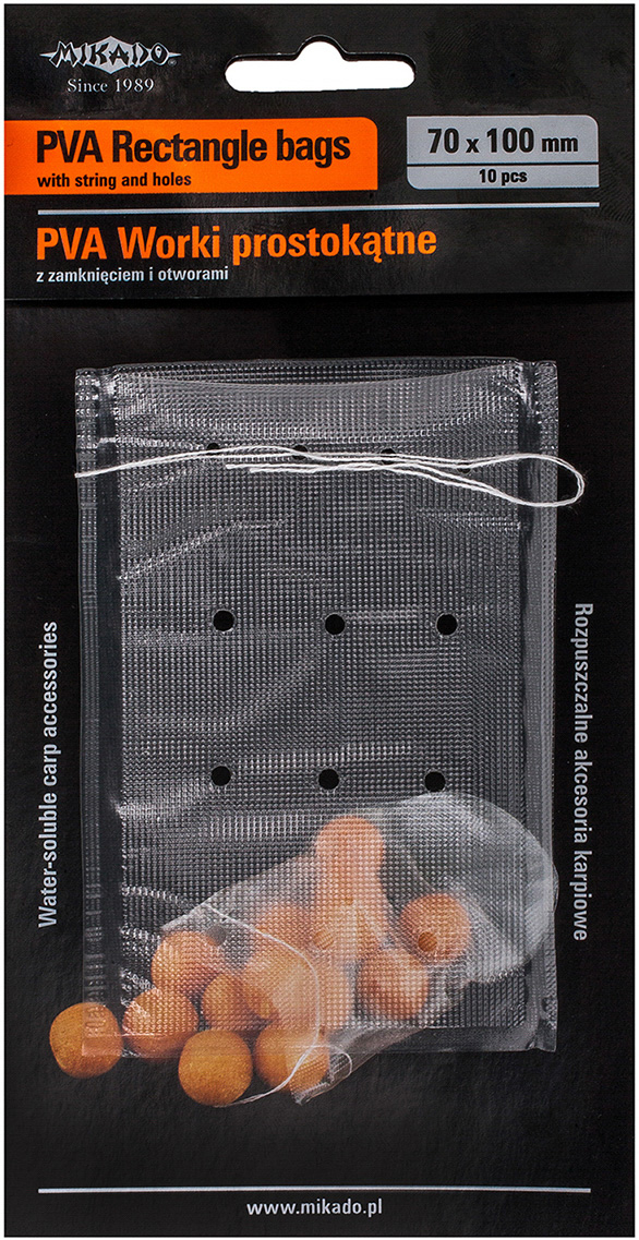 PVA - BAGS WITH HOLES AND STRING 70x100mm - 10 pcs.