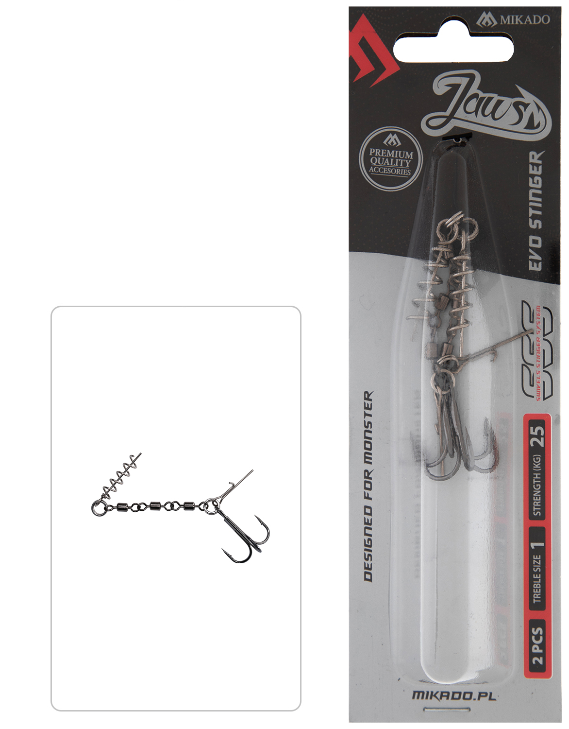 STINGER - JAWS EVO STINGER - 25kg - TREBLE HOOK NO 1 - 2 pcs.