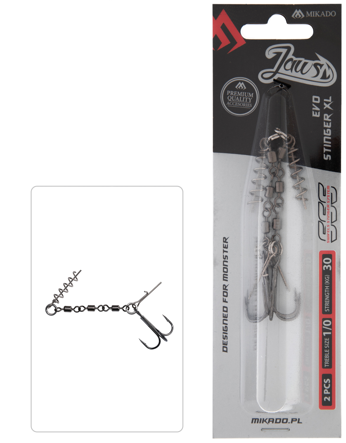 STINGER - JAWS EVO STINGER XL - 30kg - TREBLE HOOK NO 1/0 - 2 pcs.