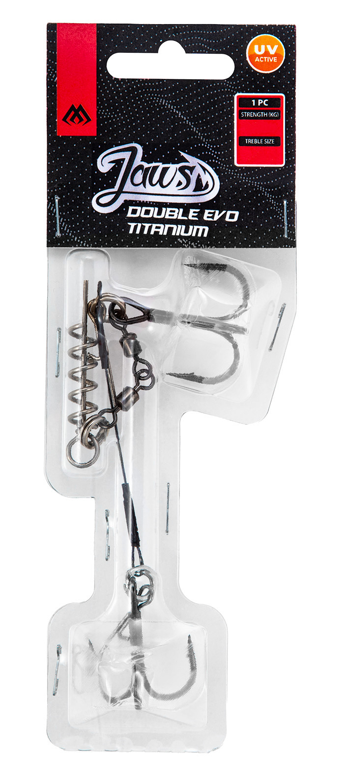 STINGER - TITANIUM JAWS DOUBLE EVO TITANIUM XL - 30kg - TREBLE HOOK 2/0 , 1/0 - 1 pcs.