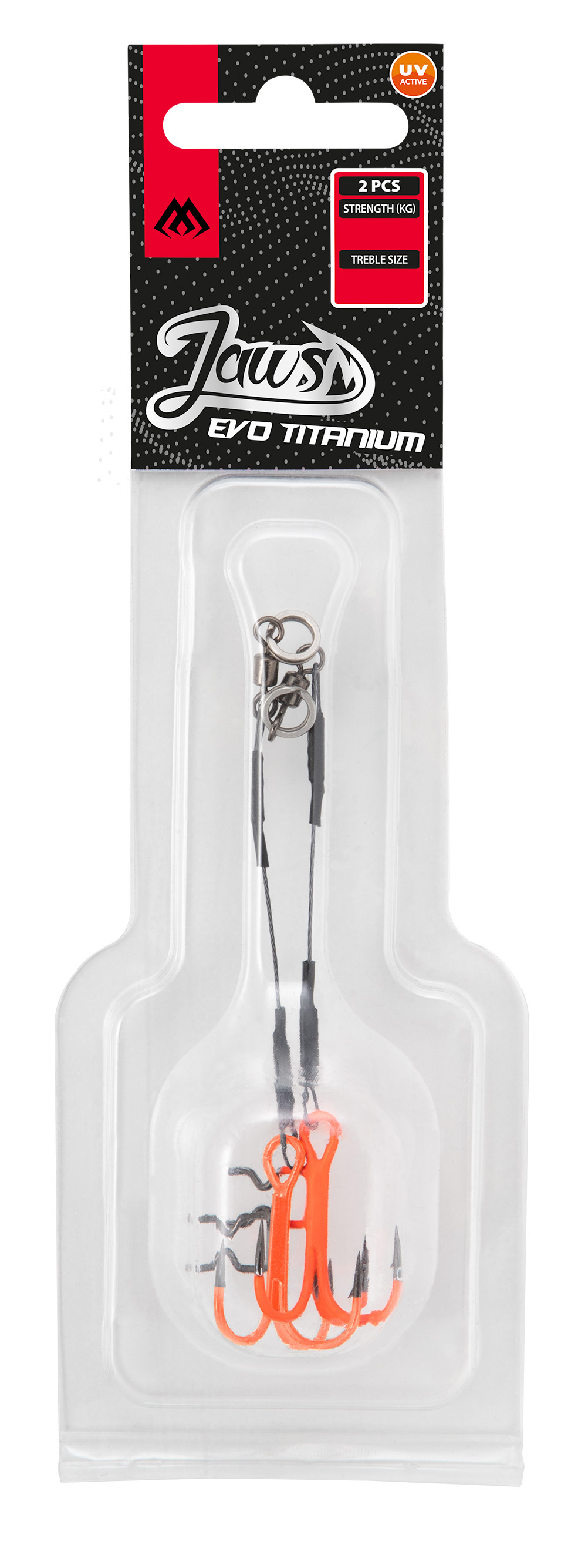 STINGER - JAWS EVO TITANIUM - 15kg/10cm - TREBLE HOOK 1 UV - 2 pcs.