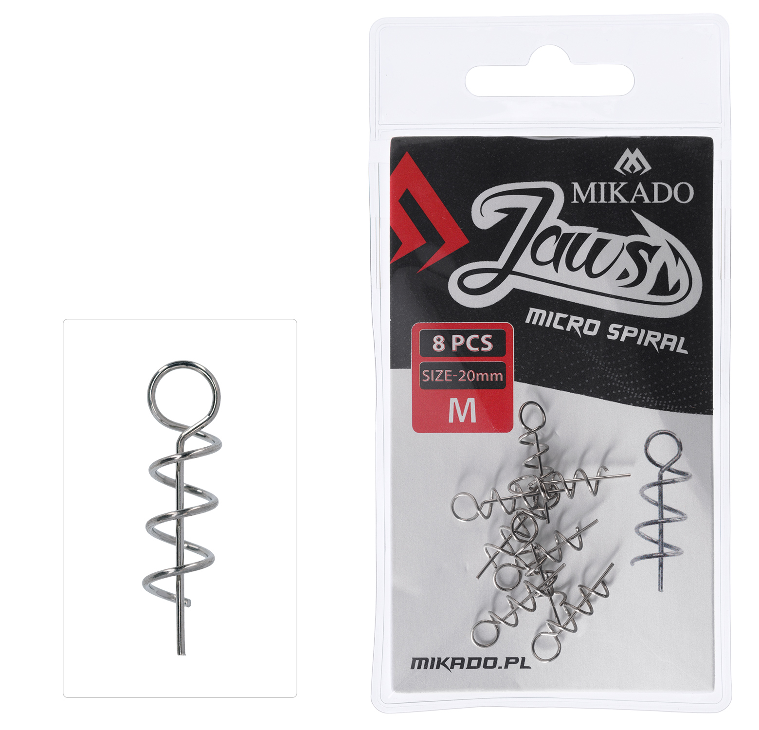 SCREW - FOR SOFT LURES JAWS MICRO SPIRAL M - 20mm - 8 pcs.