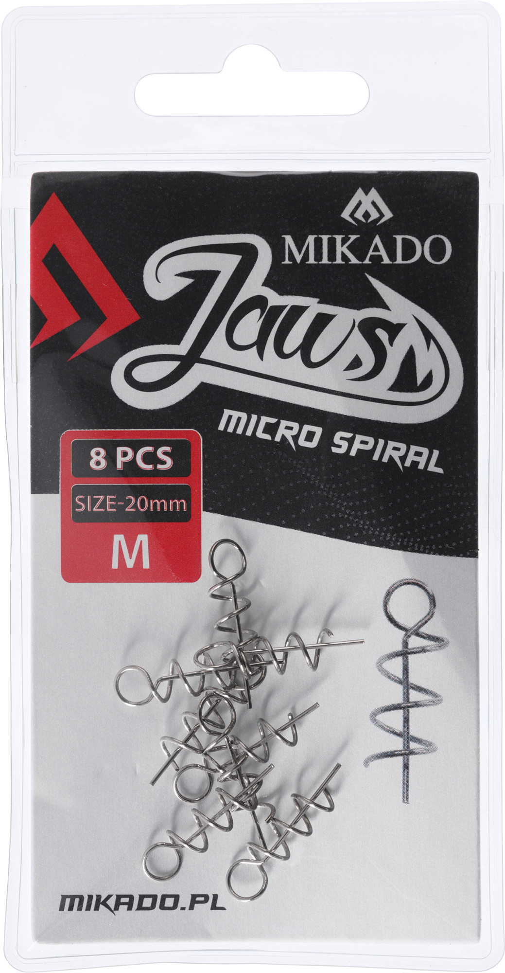 SCREW - FOR SOFT LURES JAWS MICRO SPIRAL M - 20mm - 8 pcs.