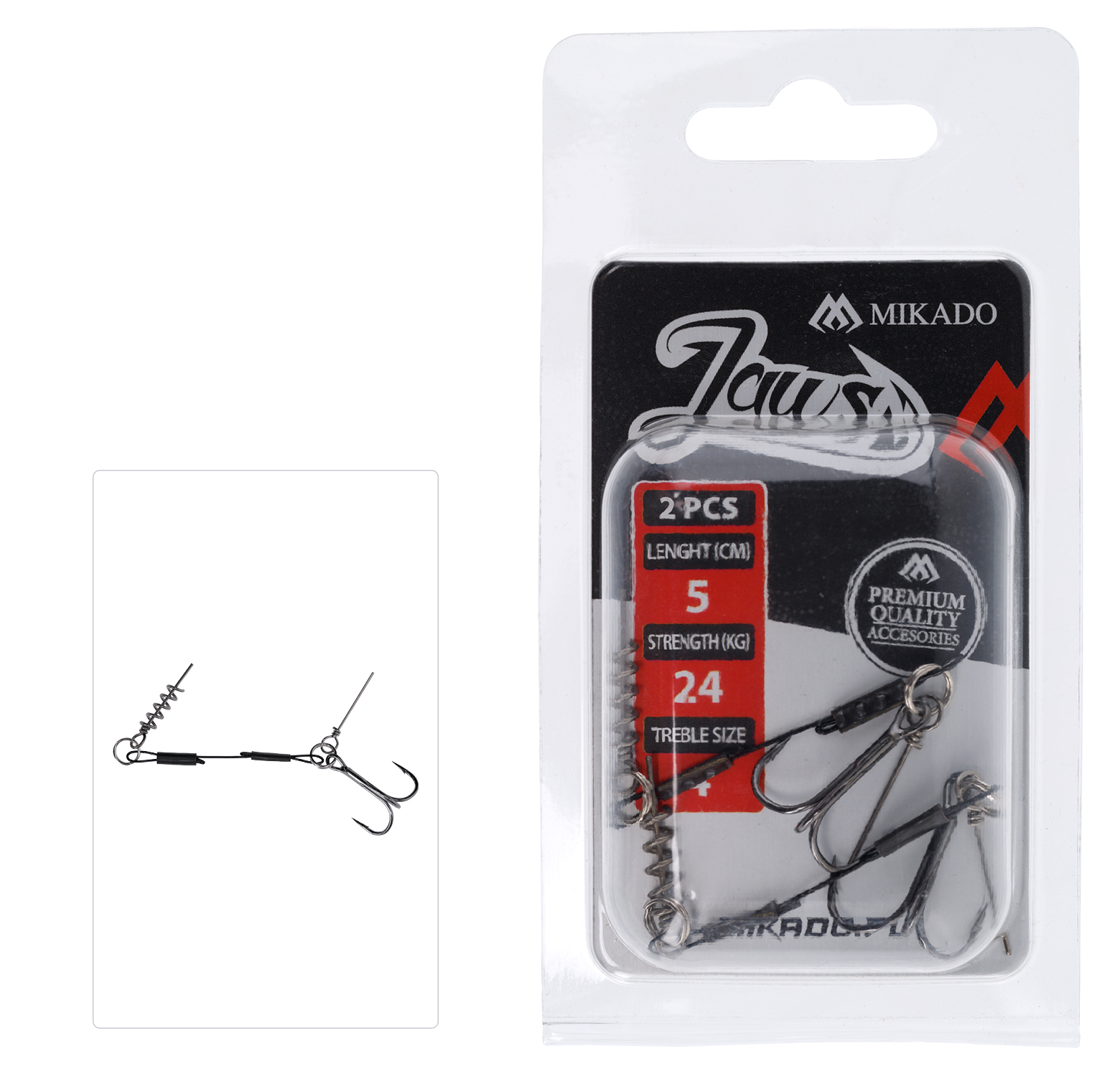 STINGER - JAWS SCREW AND SOFT LURE PIN - 5cm x 24kg - 2 pcs.