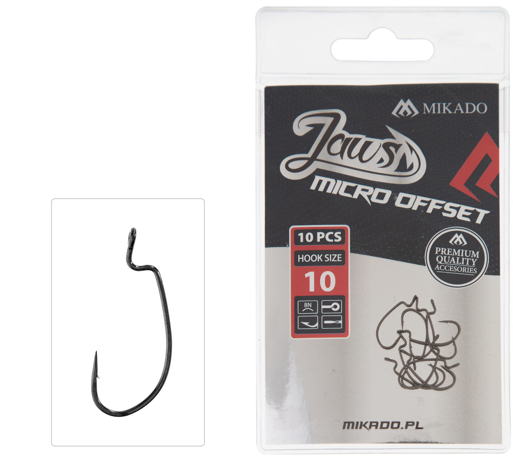 HOOK - JAWS MICRO OFFSET NO 10 - 10 pcs.