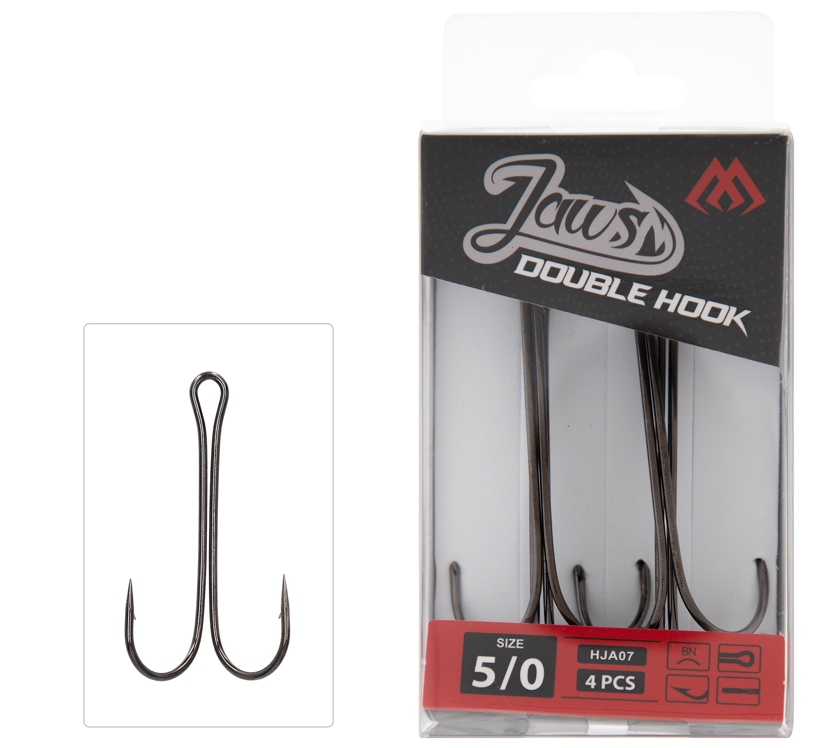 TREBLE HOOK - JAWS DOUBLE HOOK DOUBLE NO 1/0 - 5 pcs.