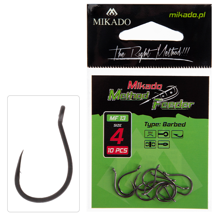 HOOK - MF13 NO 4 - WITH BARB - 10 pcs.