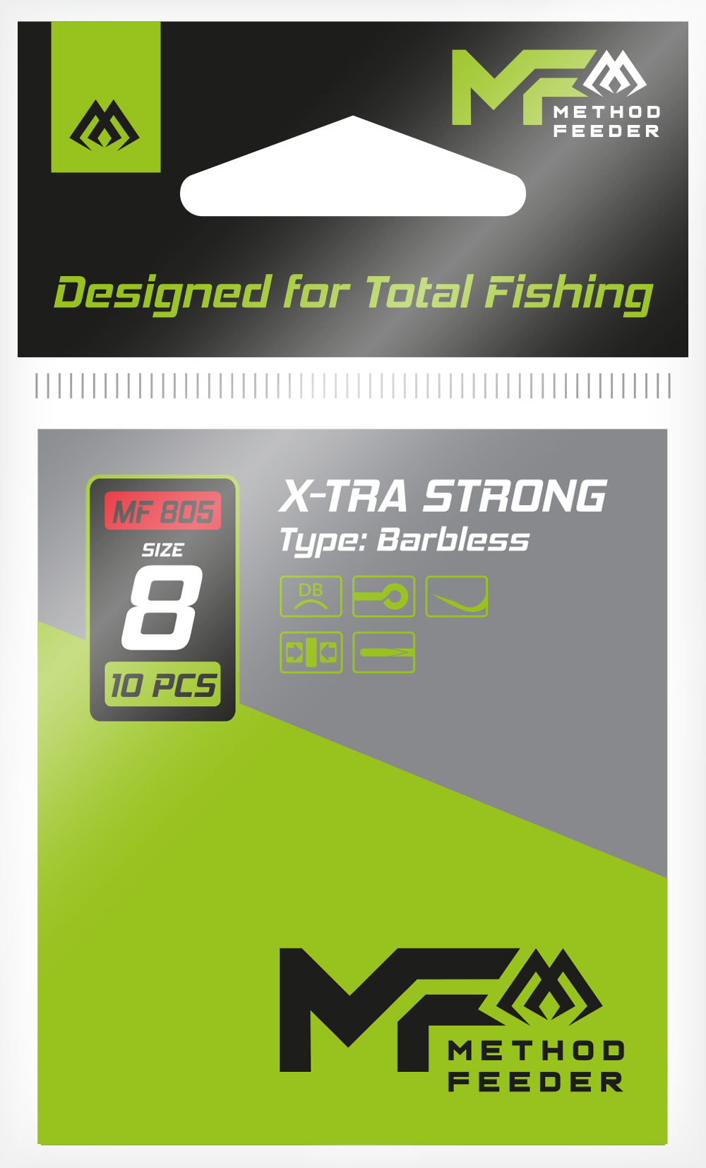 HOOK - X-TRA STRONG NO 6 - BARBLESS - 10 pcs.