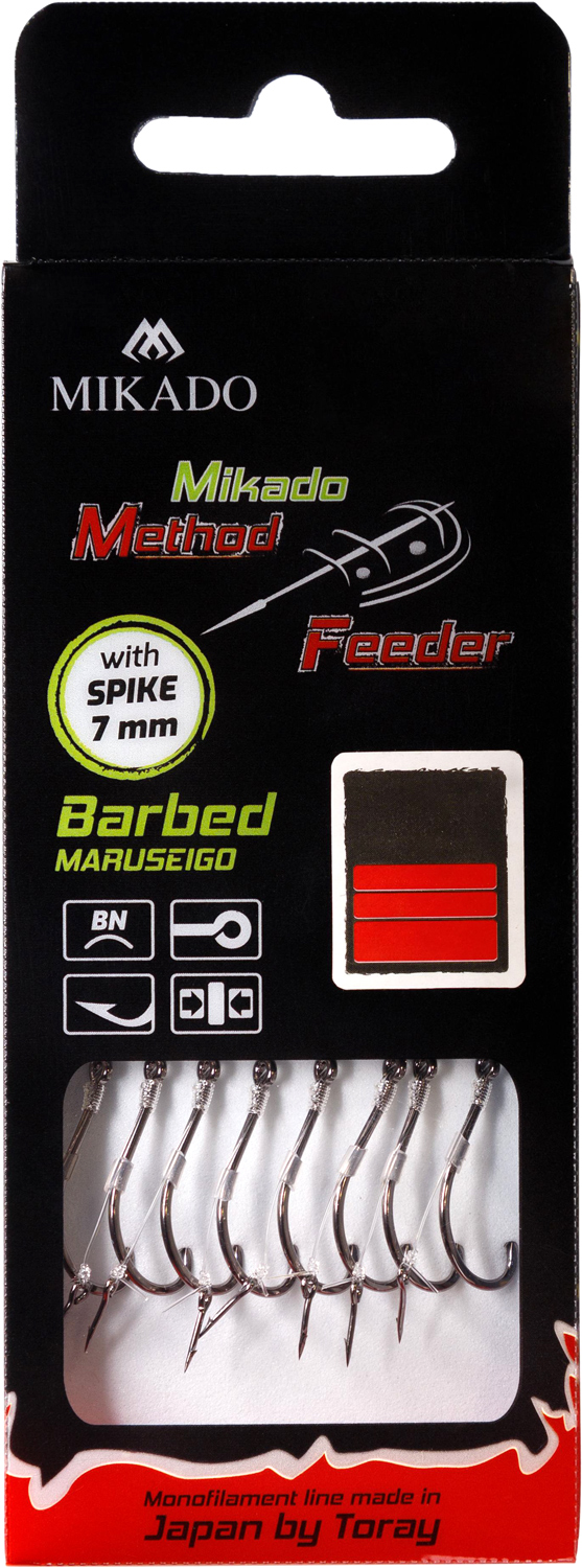 MF RIG - WITH SPIKE - BARBED HOOKS NO 12 / monoline: 0.23mm/10cm - 8 pcs.