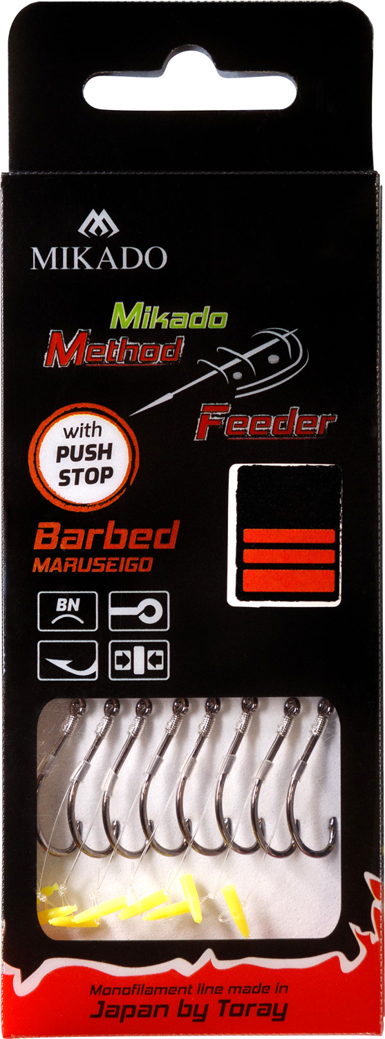 MF RIG - WITH PUSH STOP - BARBED HOOKS NO 10 / monoline: 0.23mm/10cm - 8 pcs.