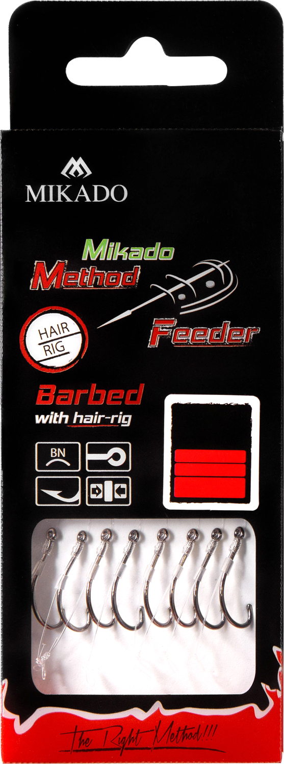 MF RIG - WITH HAIR - HOOK WITH BARB NO 10 / line: 0.23mm/10cm - 8 pcs.