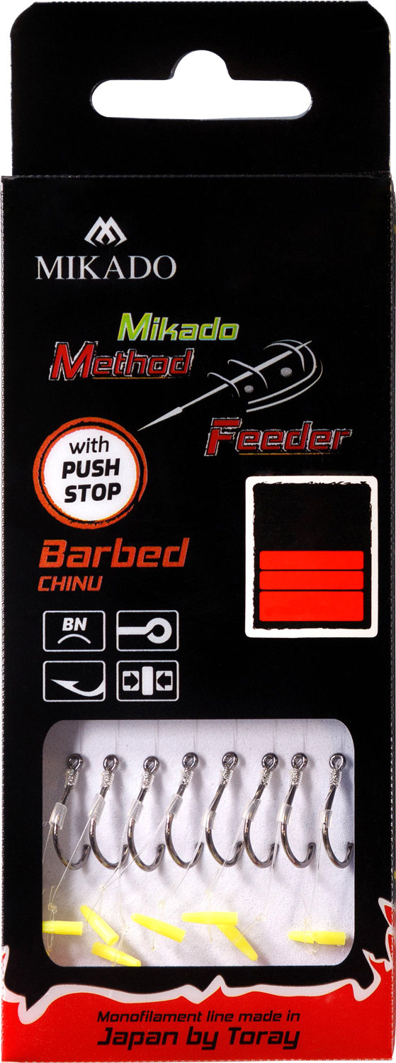 MF RIG - WITH PUSH STOP - BARBED HOOKS NO 12 / monoline: 0.23mm/10cm - 8 pcs.