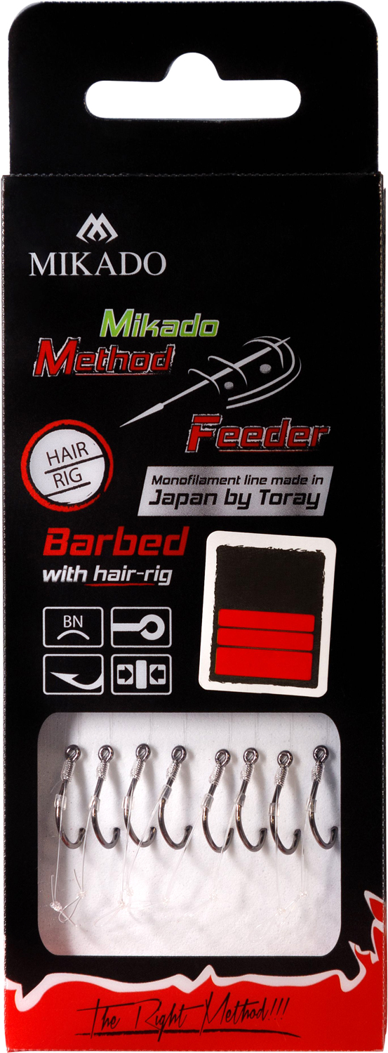 MF RIG - WITH HAIR - HOOK WITH BARB NO 12 / line: 0.23mm/10cm - 8 pcs.