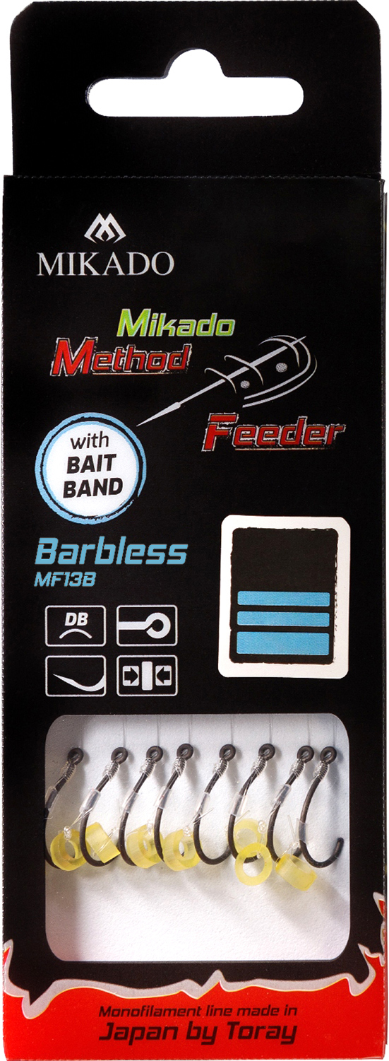 MF RIG - WITH RUBBER - BARBLESS HOOKS NO 10 / monoline: 0.20mm/10cm - 8 pcs.