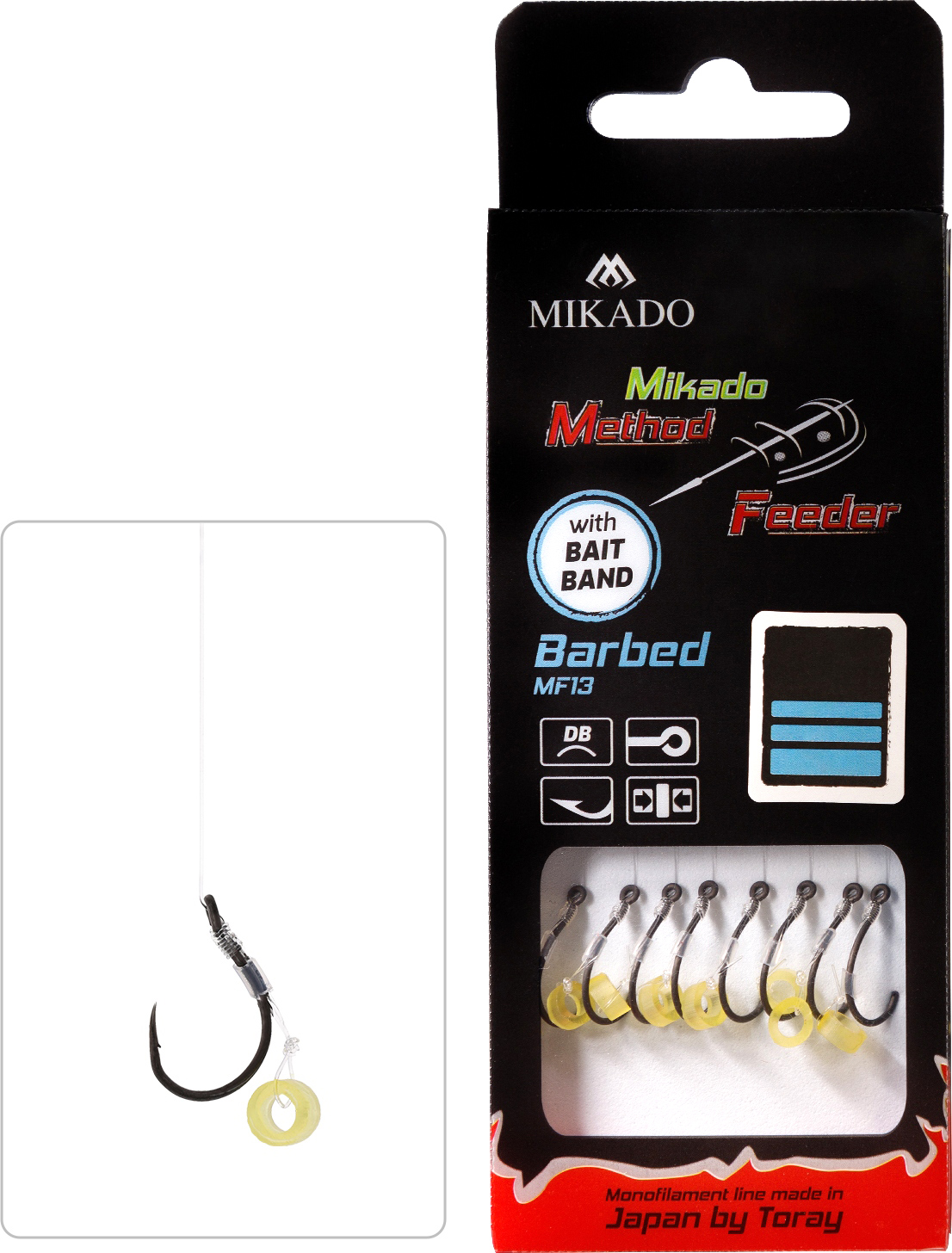 MF RIG - WITH BAIT BAND - BARBED HOOKS NO 10 / monoline: 0.23mm/10cm - 8 pcs.