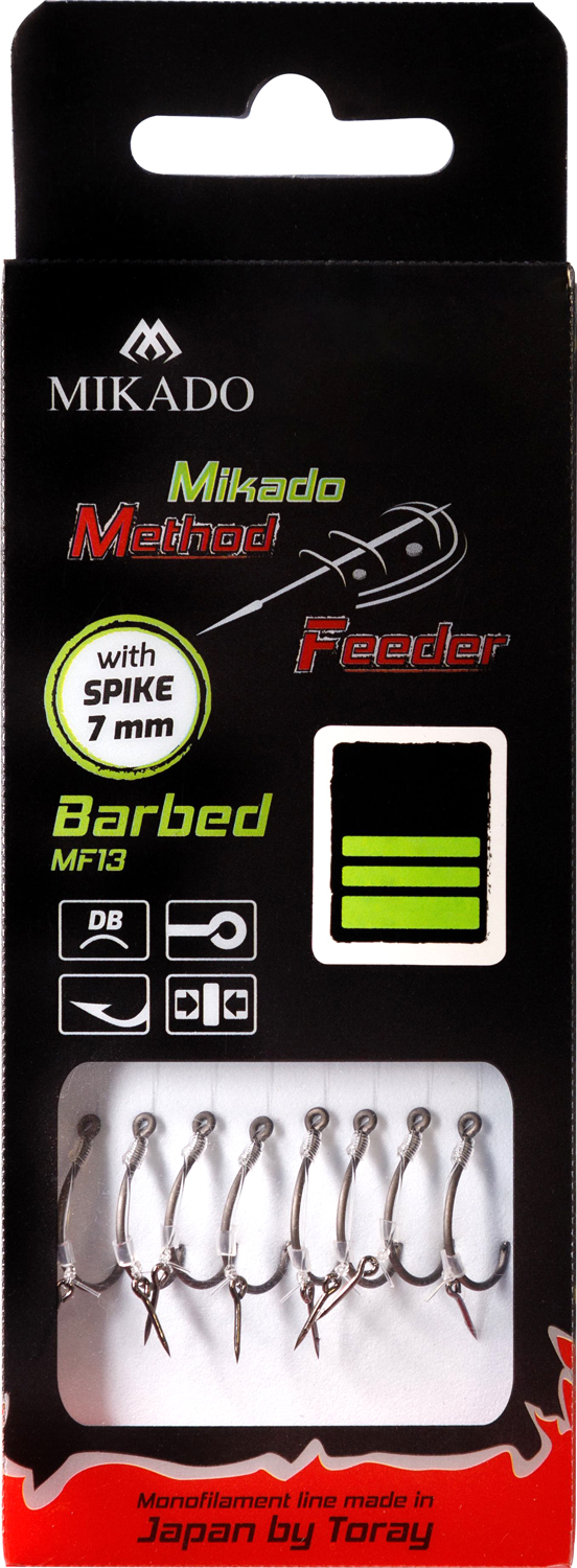 MF RIG - WITH SPIKE - BARBED HOOKS NO 4 / monoline: 0.28mm/10cm - 8 pcs.