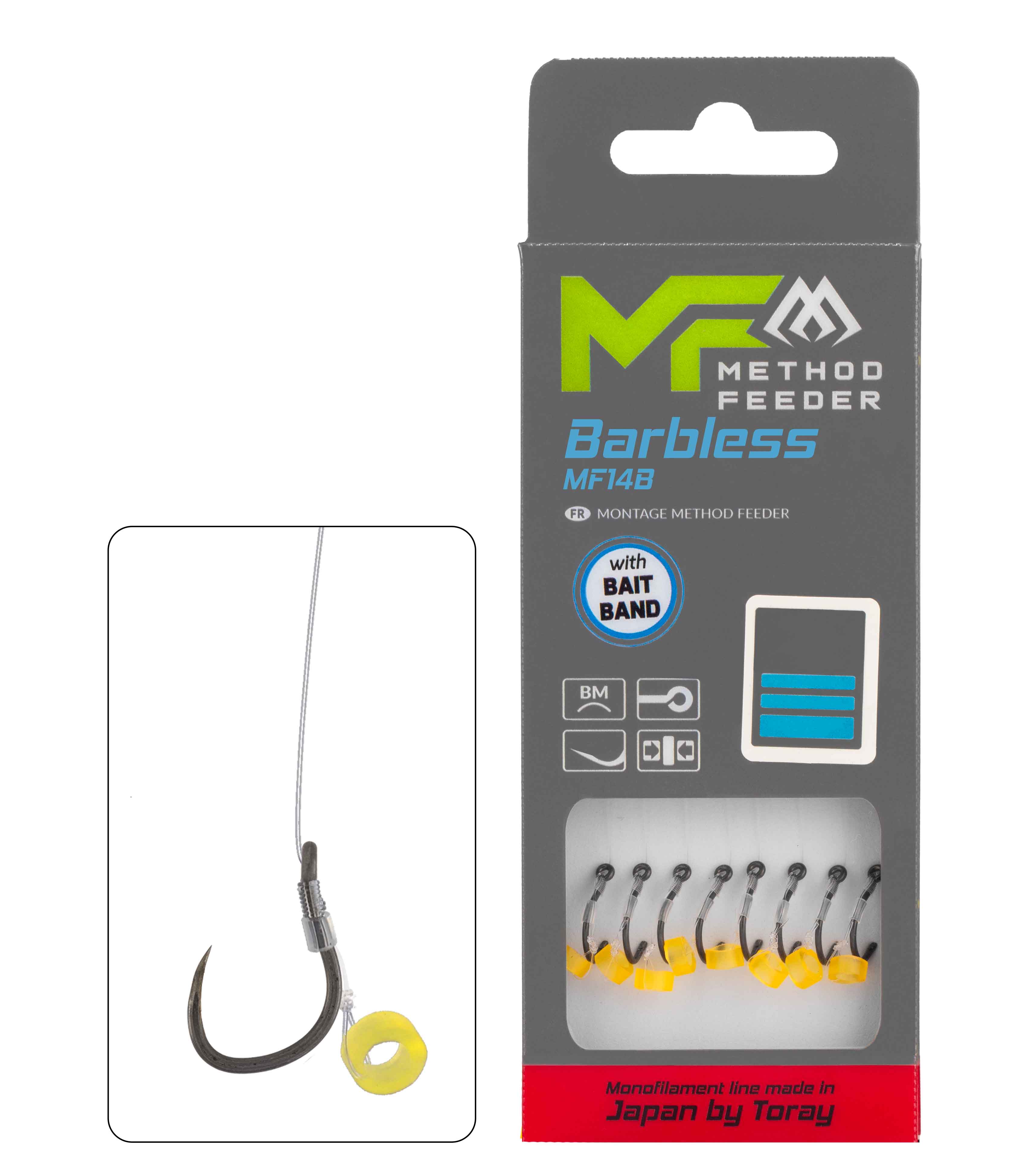 MF RIG - MF14 WITH BAIT BAND - BARBLESS HOOKS NO 4 / monoline 0.28mm/10cm - 8 pcs.