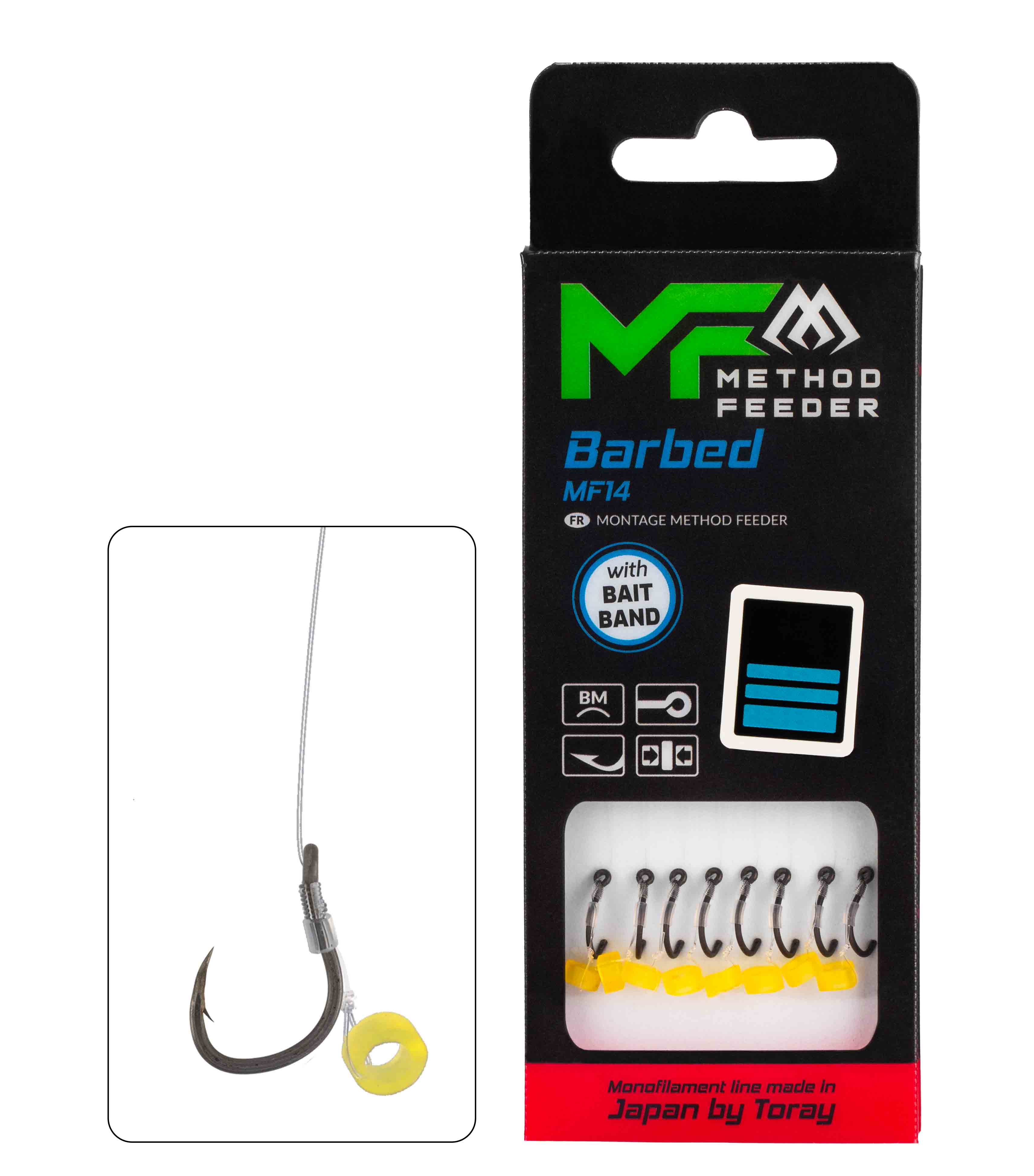MF RIG - MF14 WITH BAIT BAND - BARBED HOOKS NO 4 / monoline 0.28mm/10cm - 8 pcs.