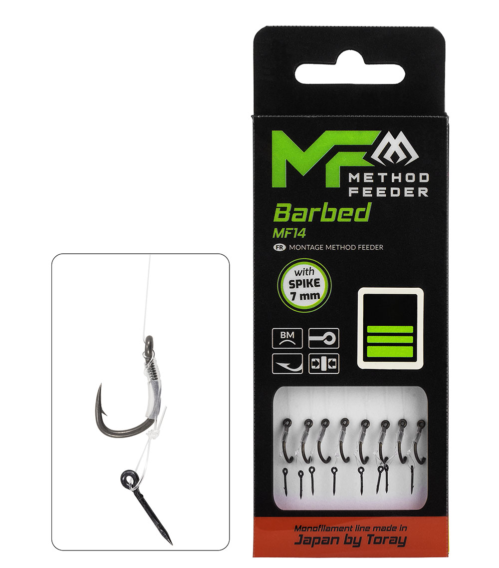 MF RIG - MF14 WITH SPIKE - BARBED HOOKS NO 4 / monoline 0.28mm/10cm - 8 pcs.
