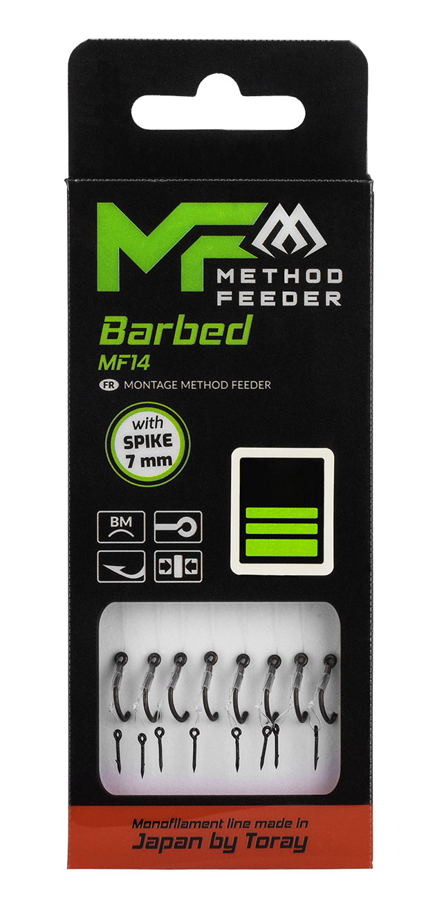 MF RIG - MF14 WITH SPIKE - BARBED HOOKS NO 14 / monoline 0.18mm/10cm - 8 pcs.