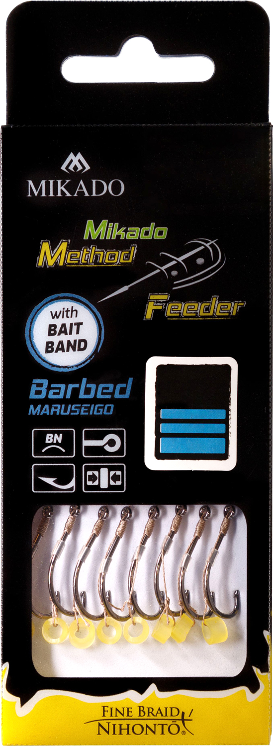 MF RIG - WITH RUBBER - BARBED HOOKS NO 8 / braid: 0.14mm/10cm - 8 pcs.