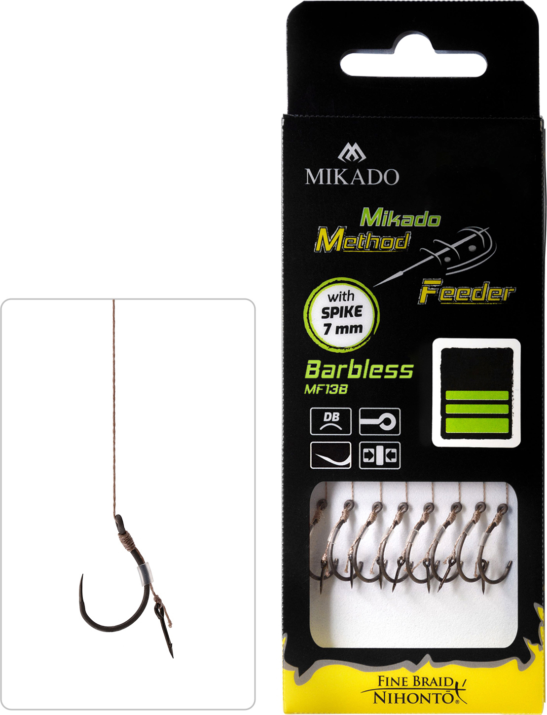 MF RIG - WITH SPIKE - BARBLESS HOOKS NO 10 / braid: 0.12mm/10cm - 8 pcs.