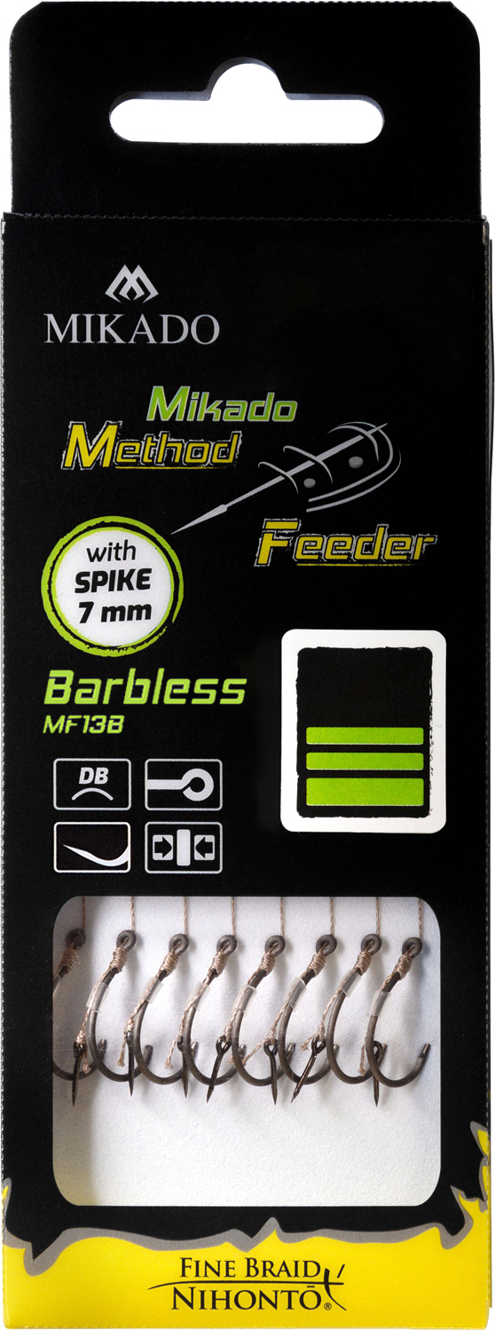 MF RIG - WITH SPIKE - BARBLESS HOOKS NO 10 / braid: 0.12mm/10cm - 8 pcs.