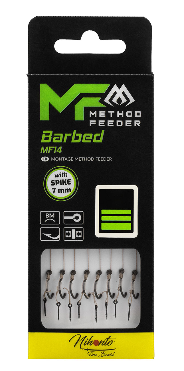 MF RIG - MF14 WITH SPIKE - BARBED HOOKS NO 8 / braid 0.14mm/10cm - 8 pcs.