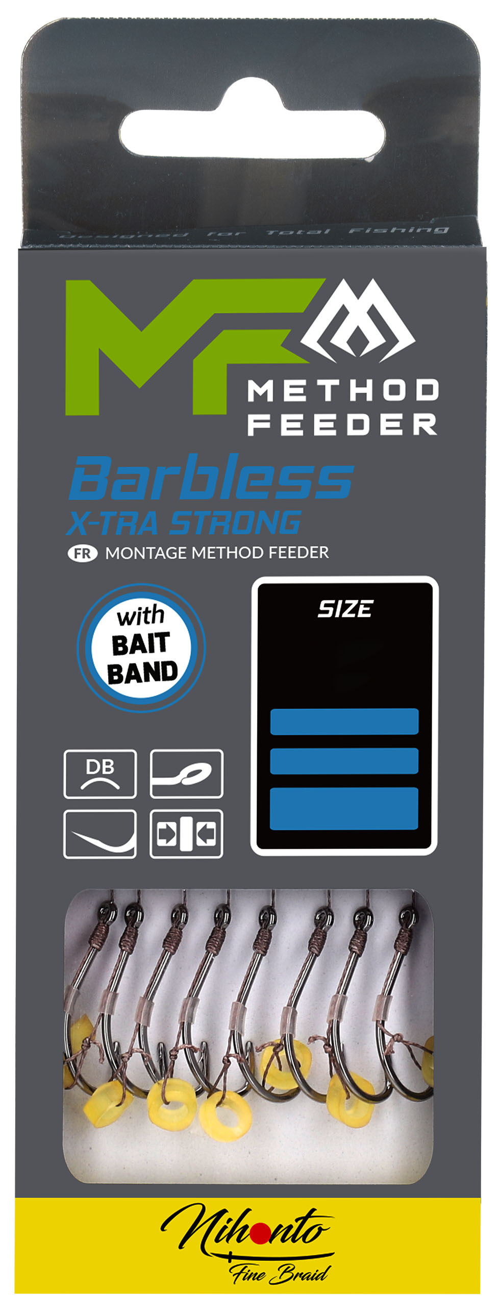 MF RIG - WITH BAIT BAND - BARBLESS HOOKS NO 6 DB / braid: 0.12mm/10cm - 8 pcs.